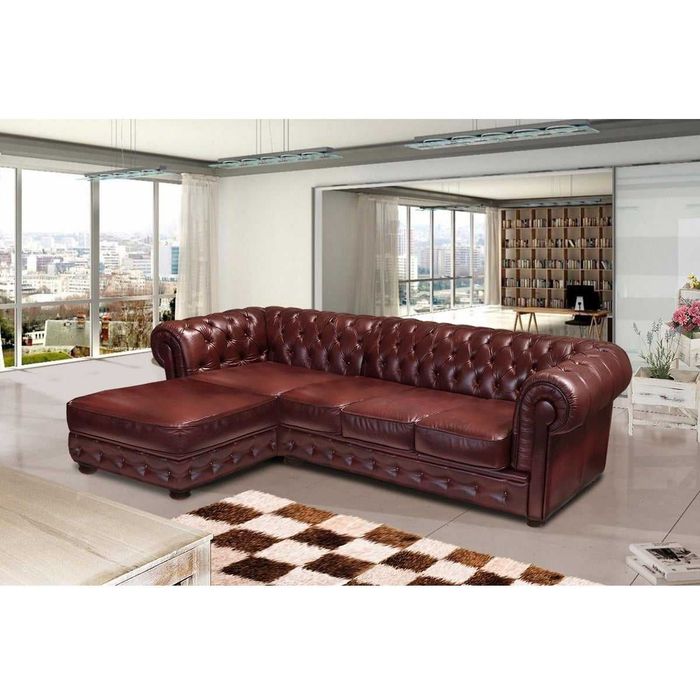 Luksusowy narożnik WINDSOR na zamówienie - Naturalna skóra bydlęca