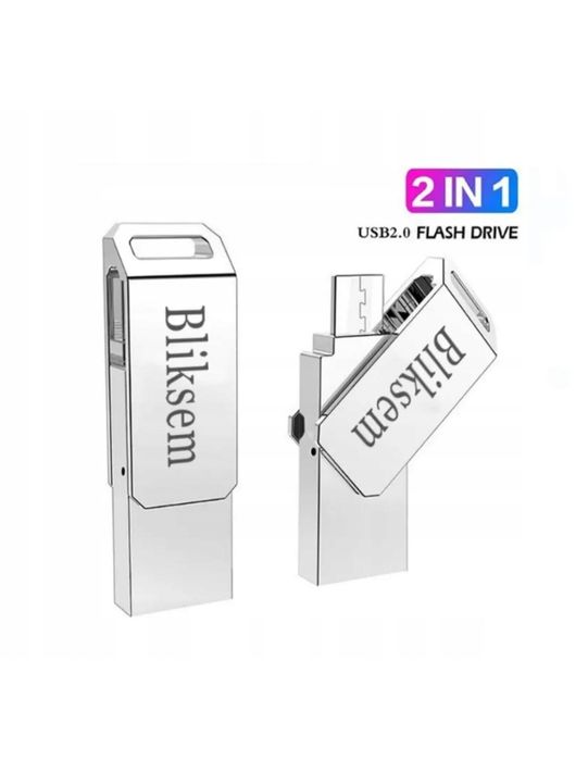 Pendrive 64GB Pamięć Flash metalowy USB C 2w1 2.0 telefon MINI