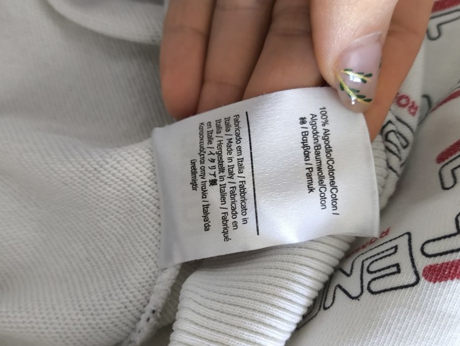 Biała bluza Fendi z lampasem logowana