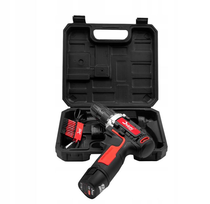 Wiertarko Wkrętarka Akumulatorowa 12V 2xAku Walizka Bity Delphi