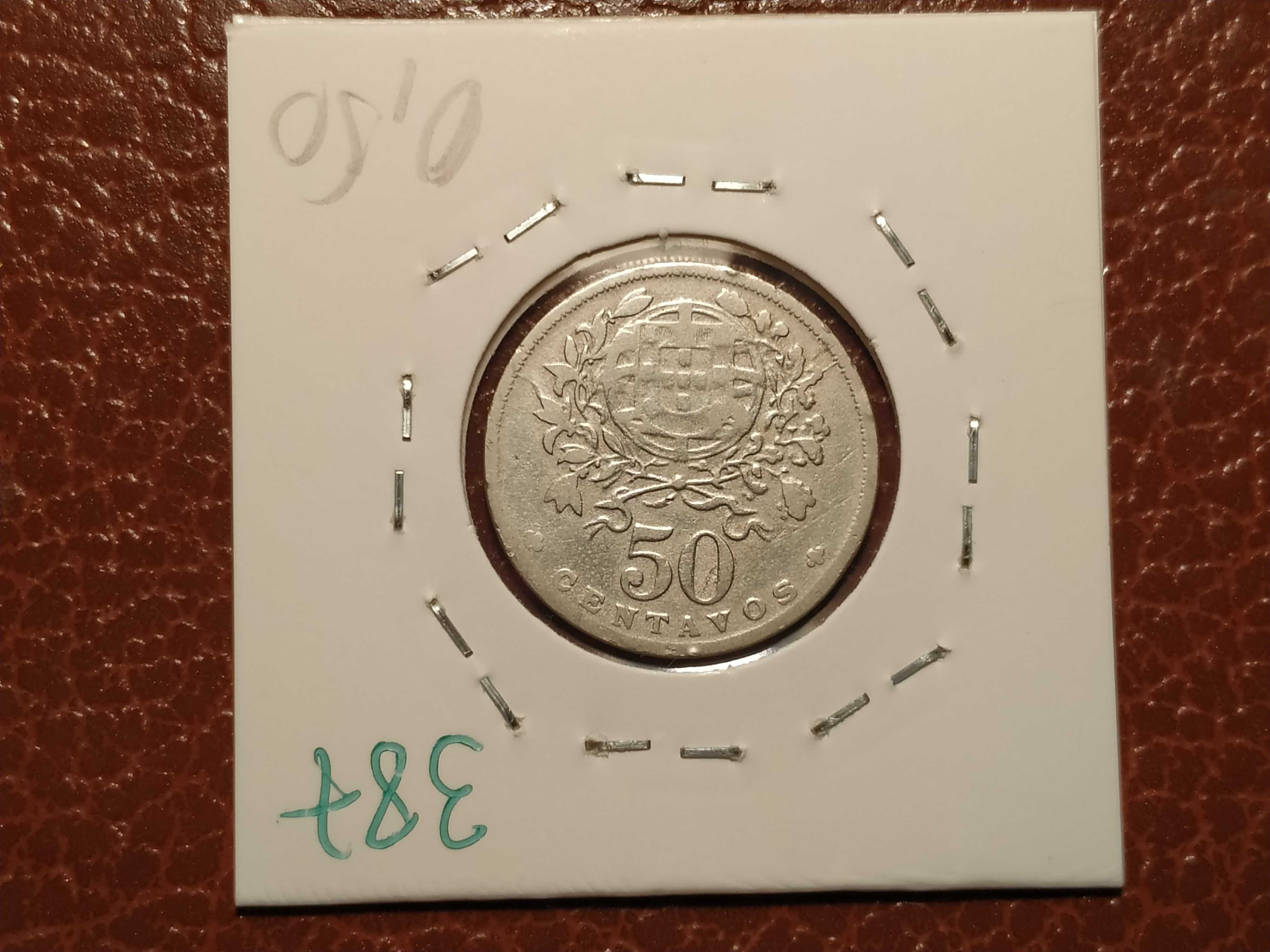 387 Portugal - moeda de 50 centavos de 1929 em alpaca