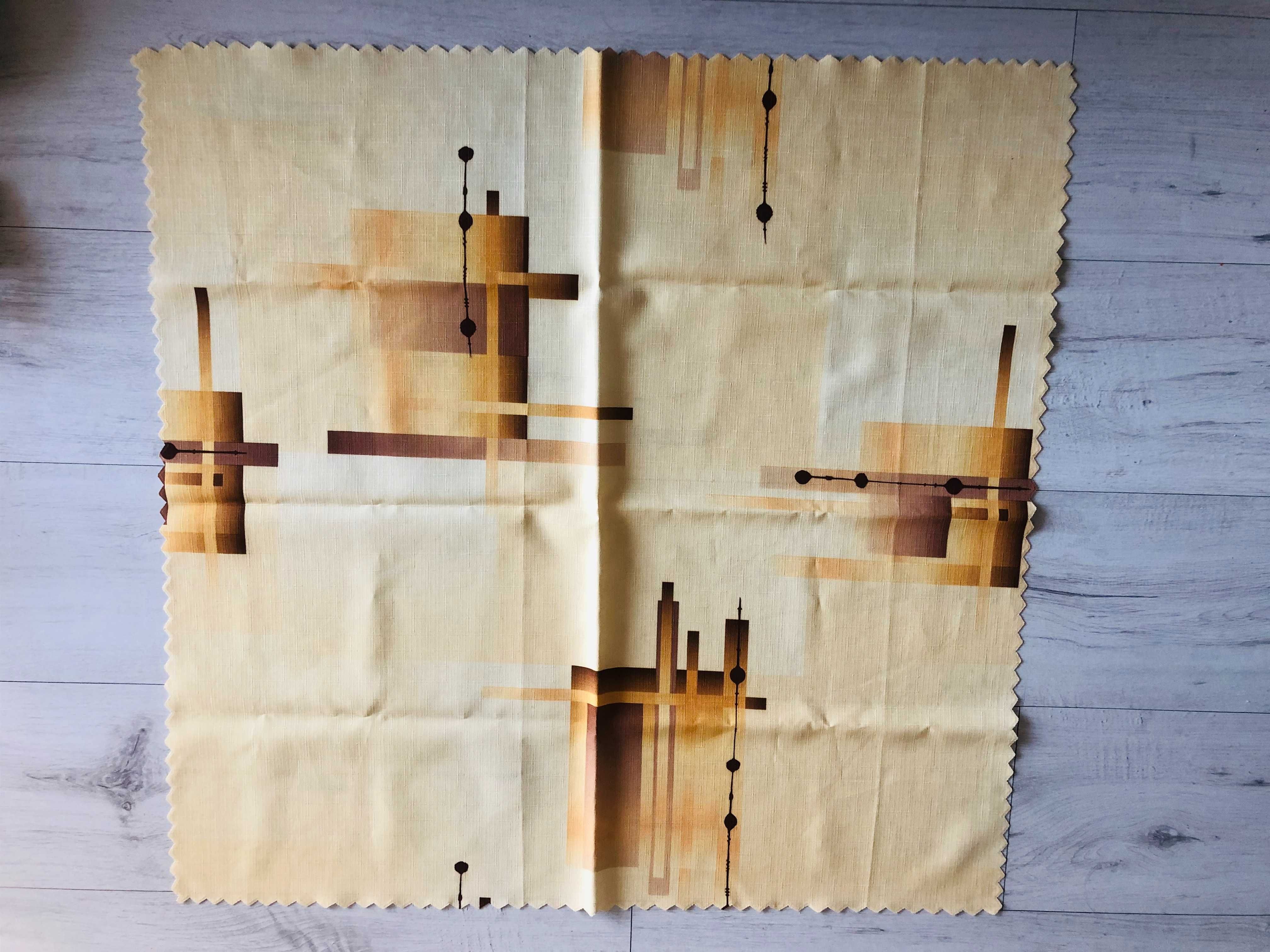 NOWY Obrus brązowy żółty kwadrat 75X75 cm
