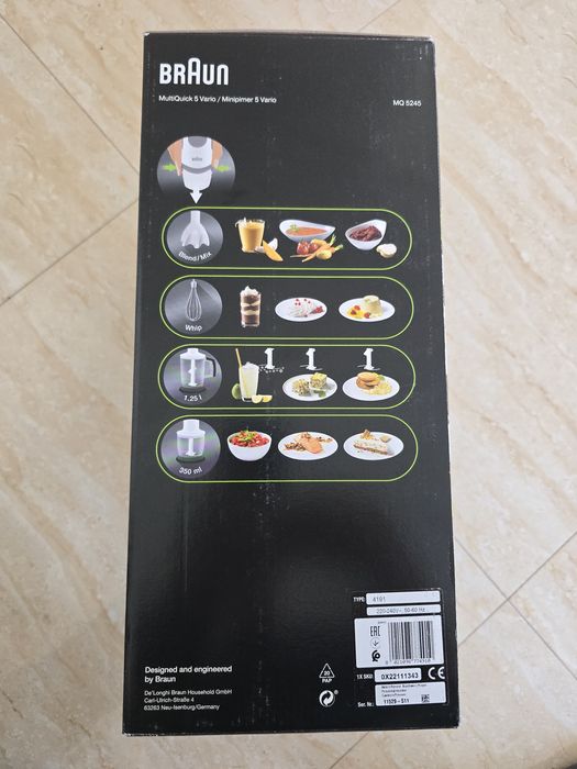 Nowy Braun multiquick 5 blender ręczny 5 w 1 niemiecki