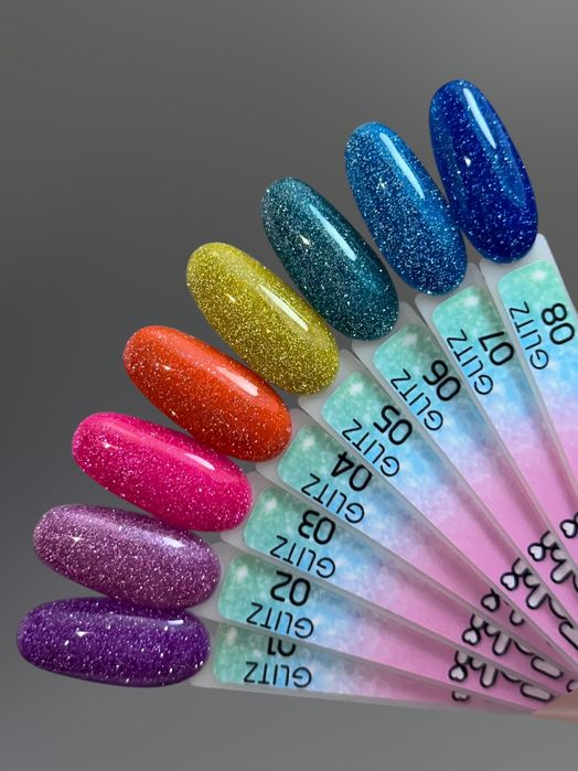 Світловідбиваючі гель-лаки, светоотражающие бази для нігтів манікюру