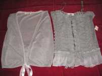 Casaquinha Prateado Clips e Top Cinzento marca Lilas
