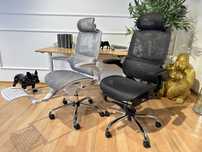 Ergonomiczny fotel biurowy WESTON z PODNÓŻKIEM Szary z białym,czarny
