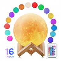 Светильник с Пультом ночник 3D Moon LIGHT Луна 15 см 16 цветов