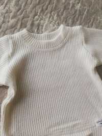 Biały sweterek dla dziewczynki 68/74 Atelier Musia chrzest