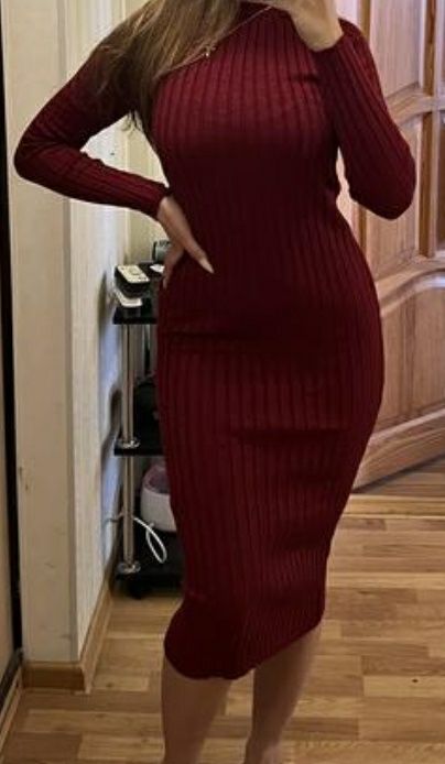 Плаття в рубчик з люрексом