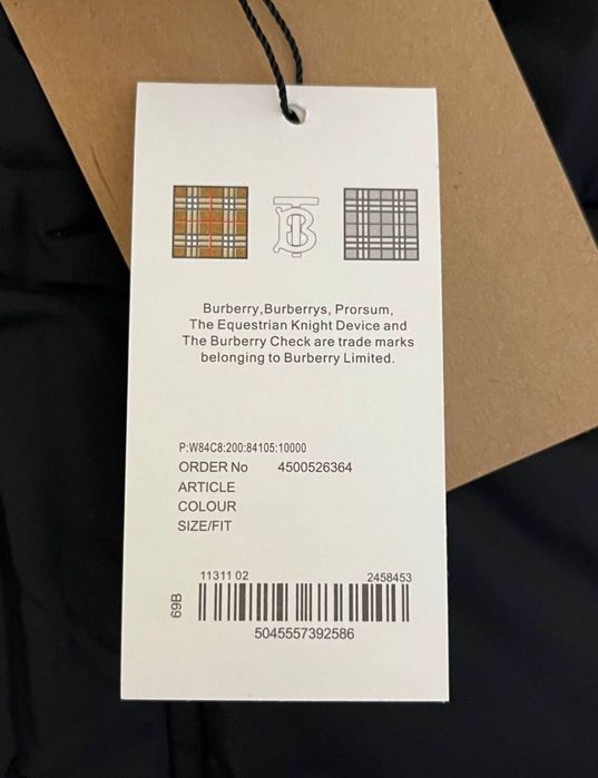 пуховик Burberry
