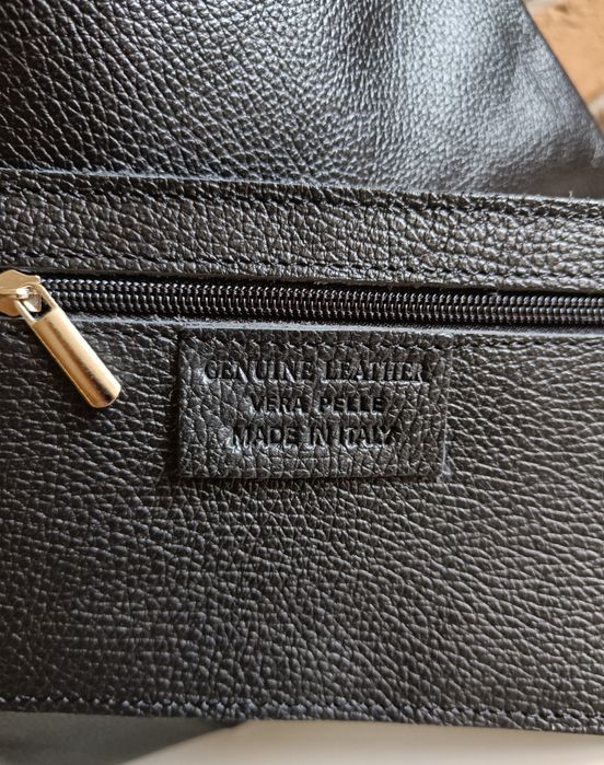 Torebka włoska Vera Pelle skóra naturalna czarna