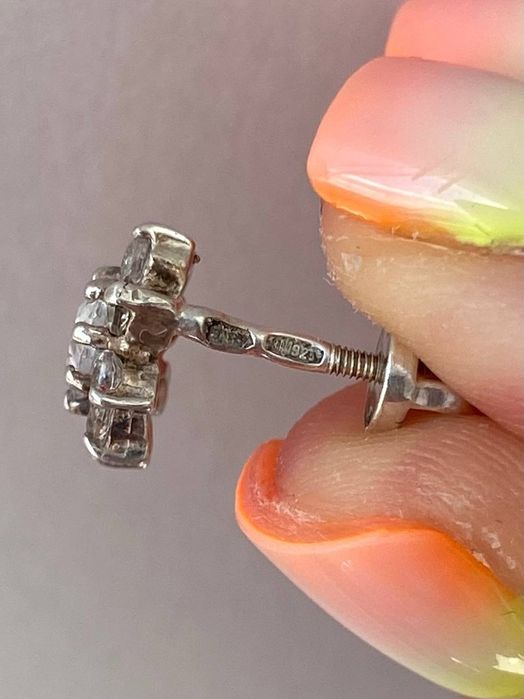 Сережки срібні з фіанітами