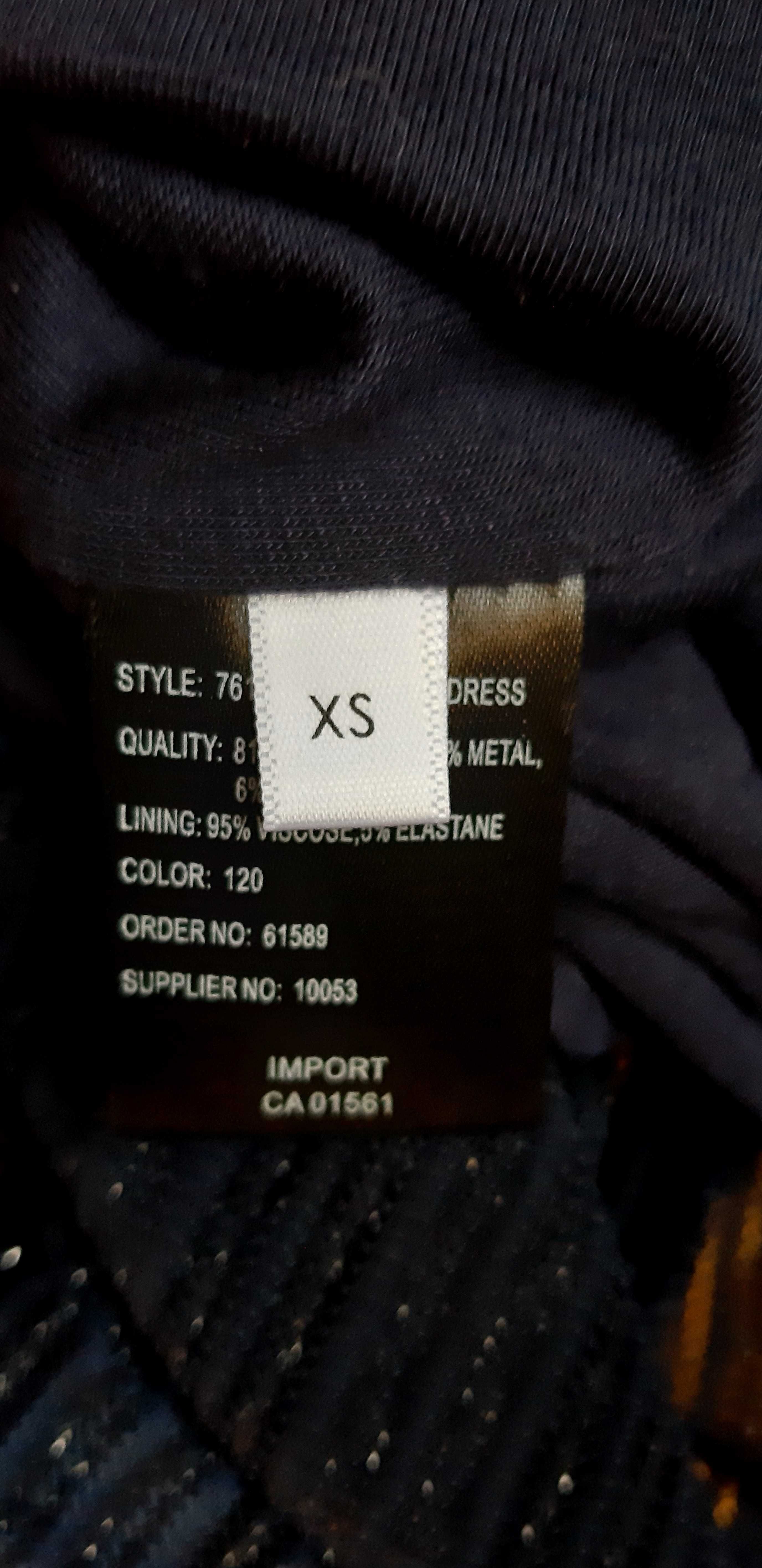 Nowa z metką granatowa sukienka co'couture lata 20 30 XS