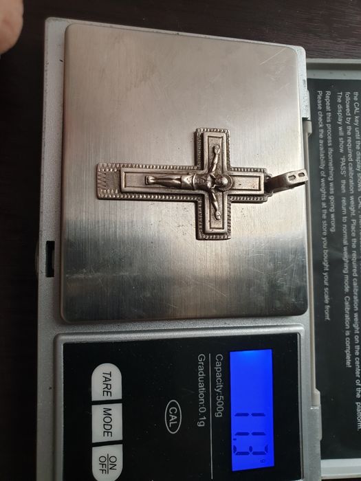 Крест серебро 925 пробы Вес 11.4 гр. р.р 5.5× 3.5см. серебрянный Крест