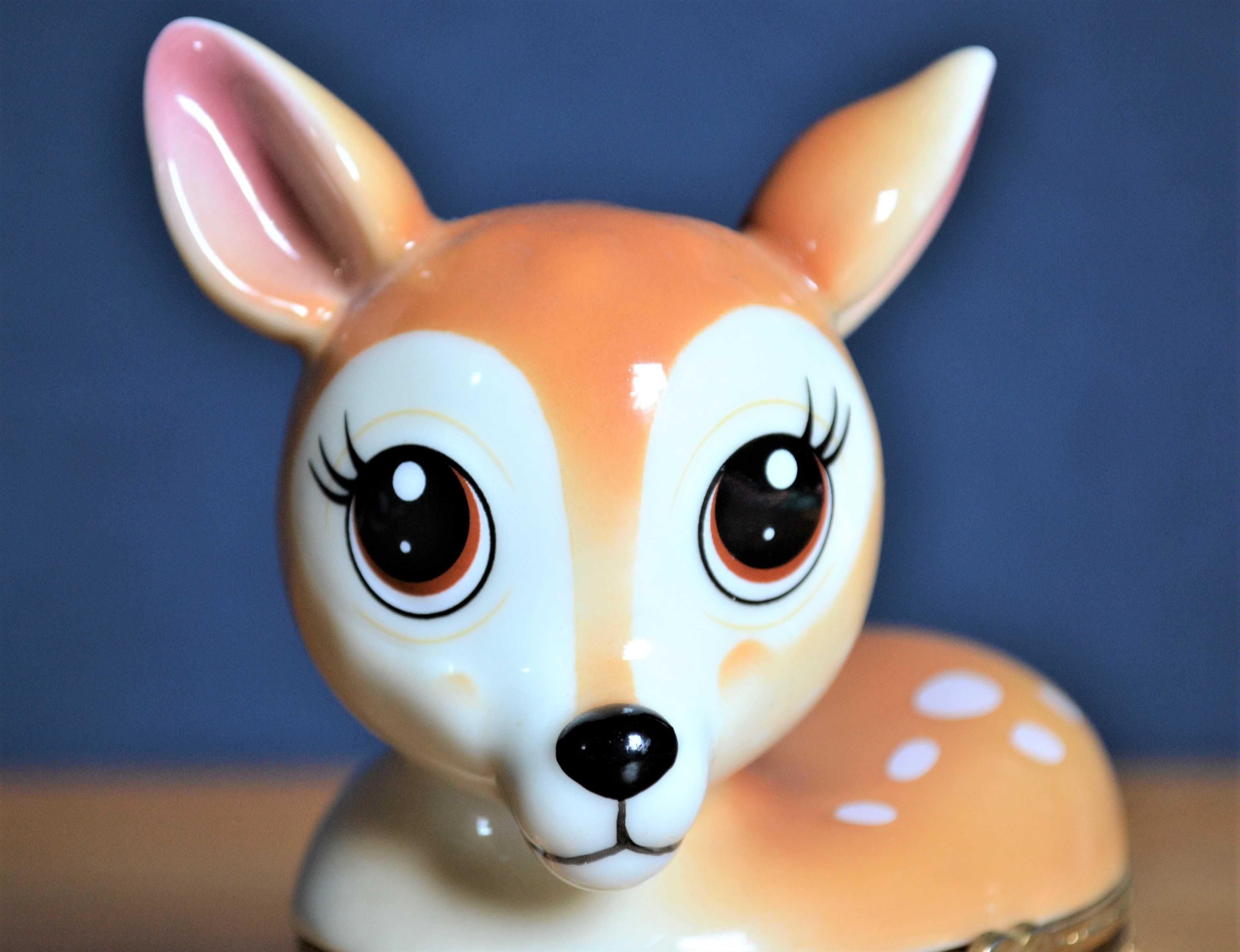 Figurka porcelanowa pozytywka Sarenka, jelonek, Bambi- Limoges