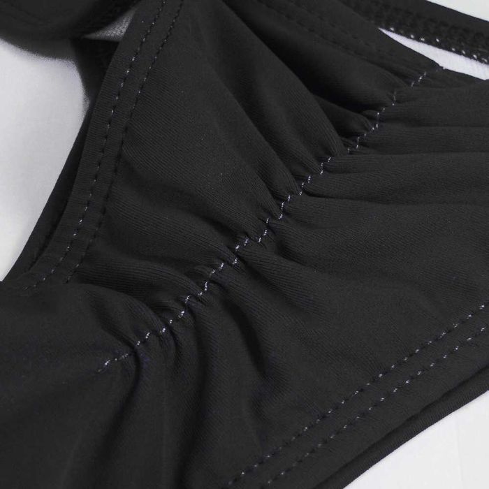 Damski Majtki Brazylijskie z Push-Up Do Bikini Figi Stringi Czarne M