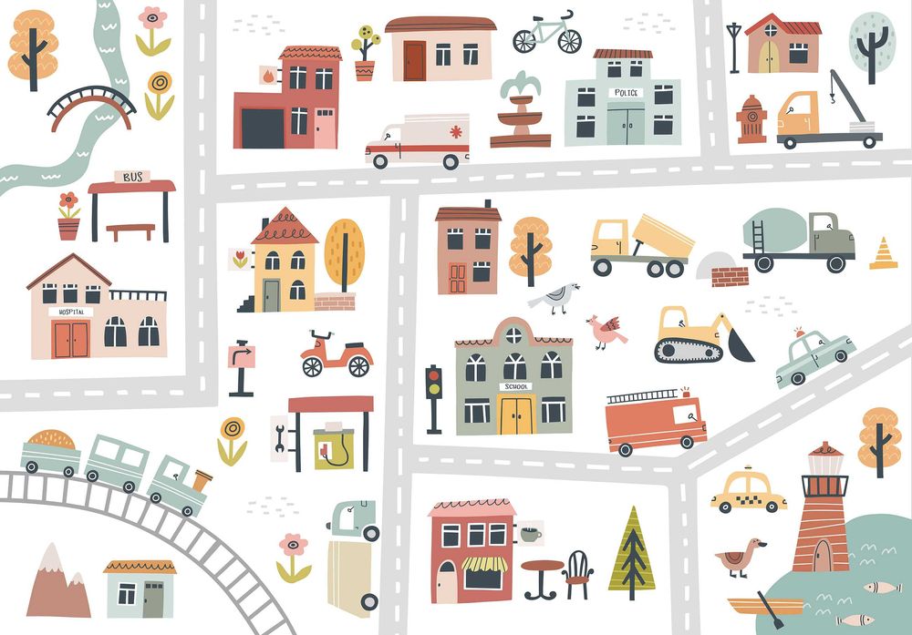 Fototapeta Dla Dzieci Miasto Zabawki 3D Na Twój Rozmiar + KLEJ