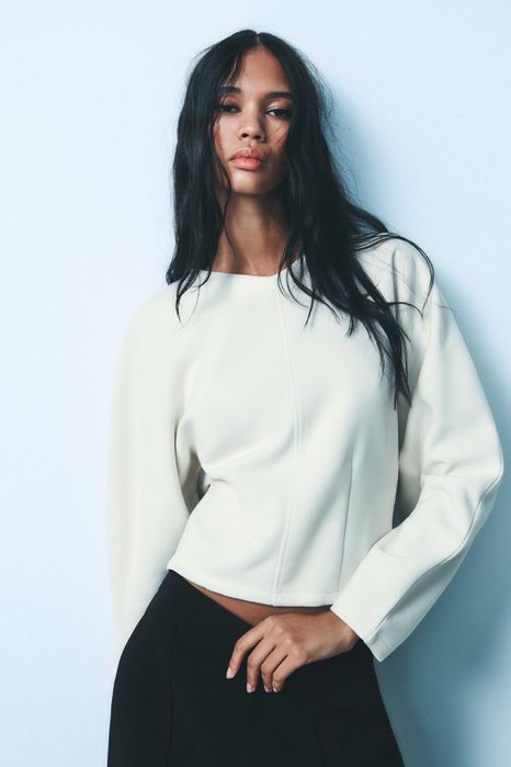 Стильний білий свитшот ZARA