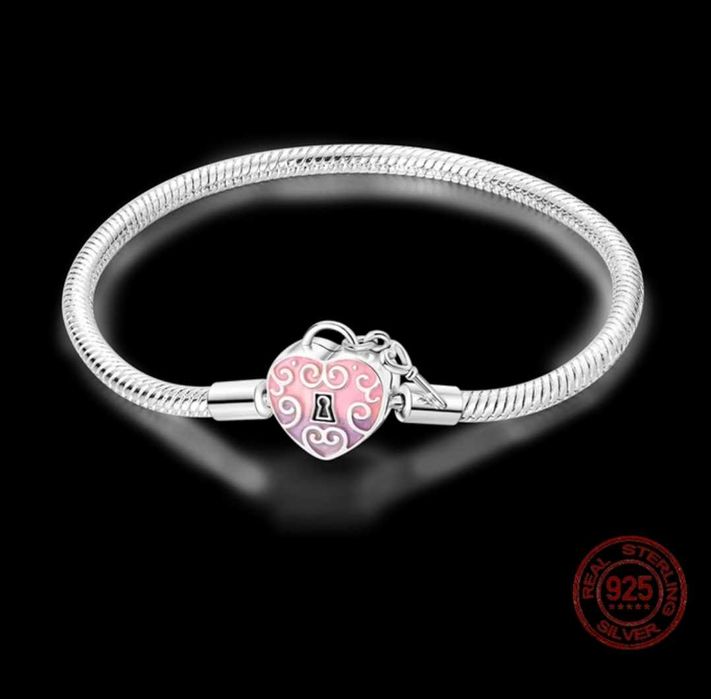 CHARMS, pulseiras e conjunto de zircónias vermelhas PRATA S925
