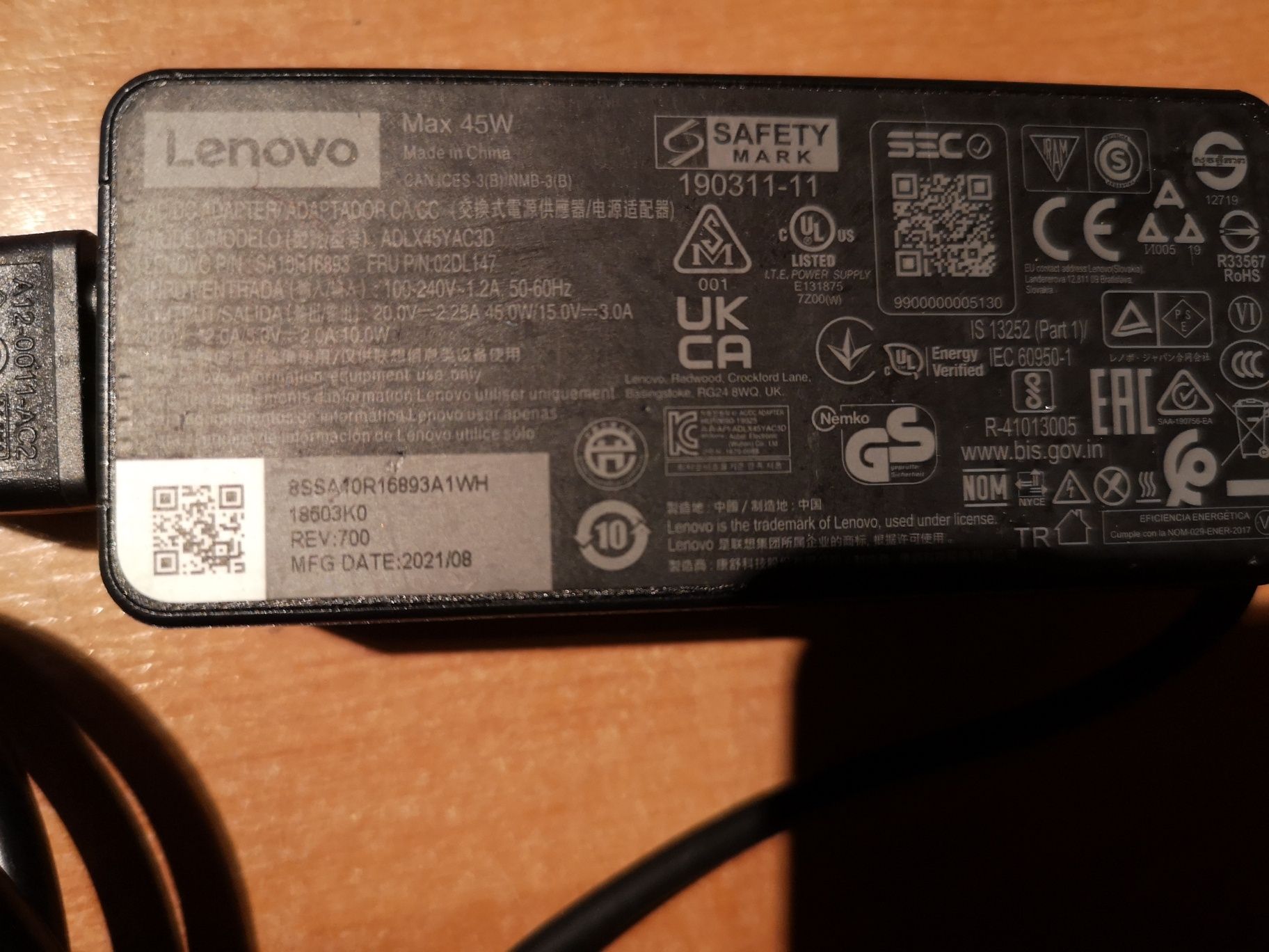 Carregador Lenovo