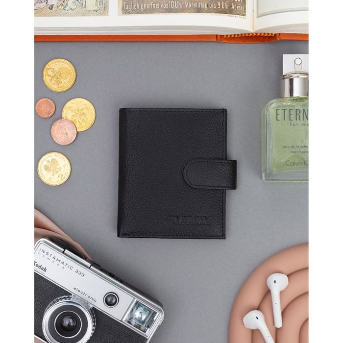 skórzane etui na karty na zatrzask z systemem rfid - 4u cavaldi