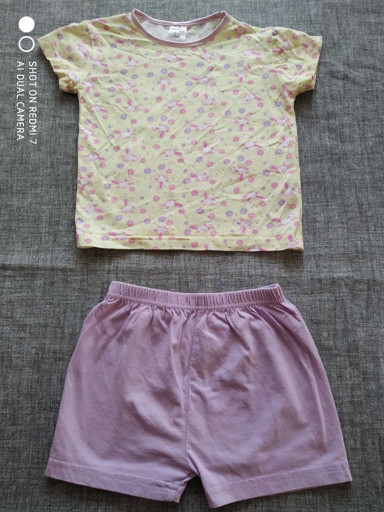 Piżama krótki rękaw niemowlęca dla dziewczynki rozm 80cm[9-12mies]