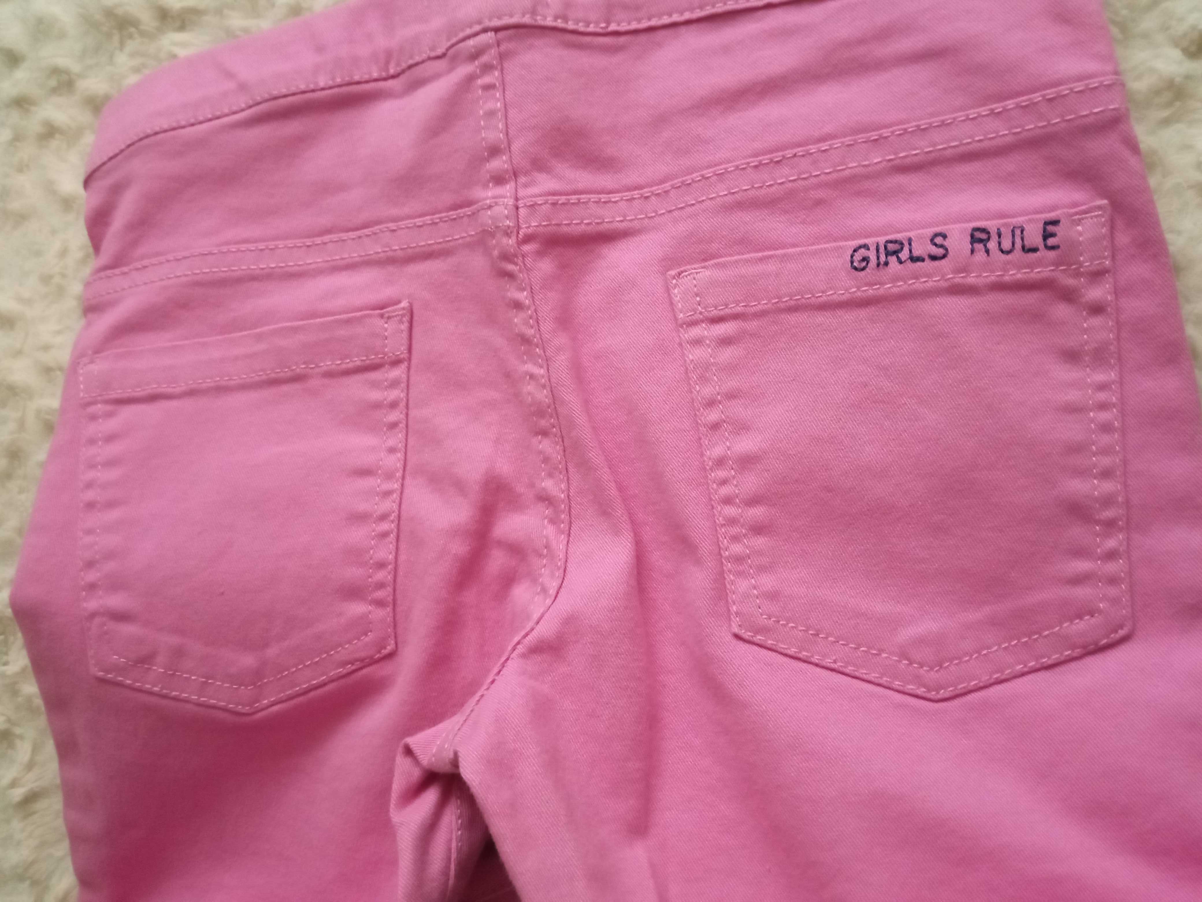 2 szt. spodnie nowe jeans róż 134 dla bliźniaczek