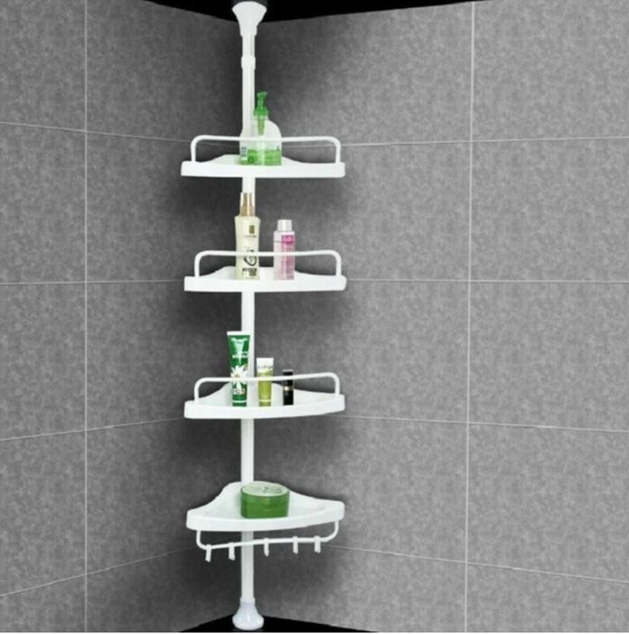 Кутова полиця для ванної Multi Corner Shelf GY-188 Біла полка угловая