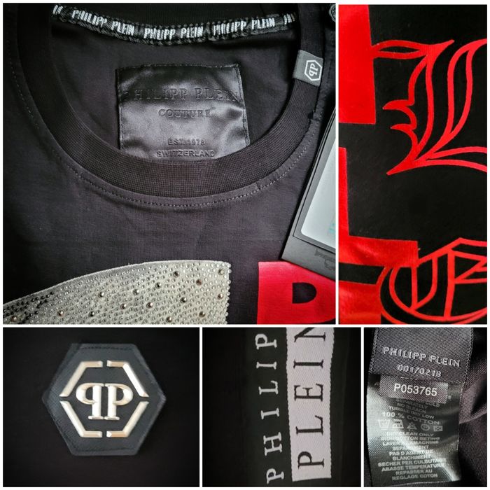 Philipp Plein Koszulka T-Shirt Skull neonowy nadruk