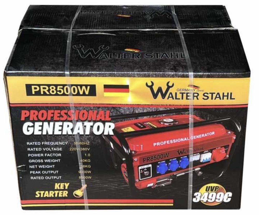 Генератор бензиновый 3.2 кВт Walter stahl PR8500W