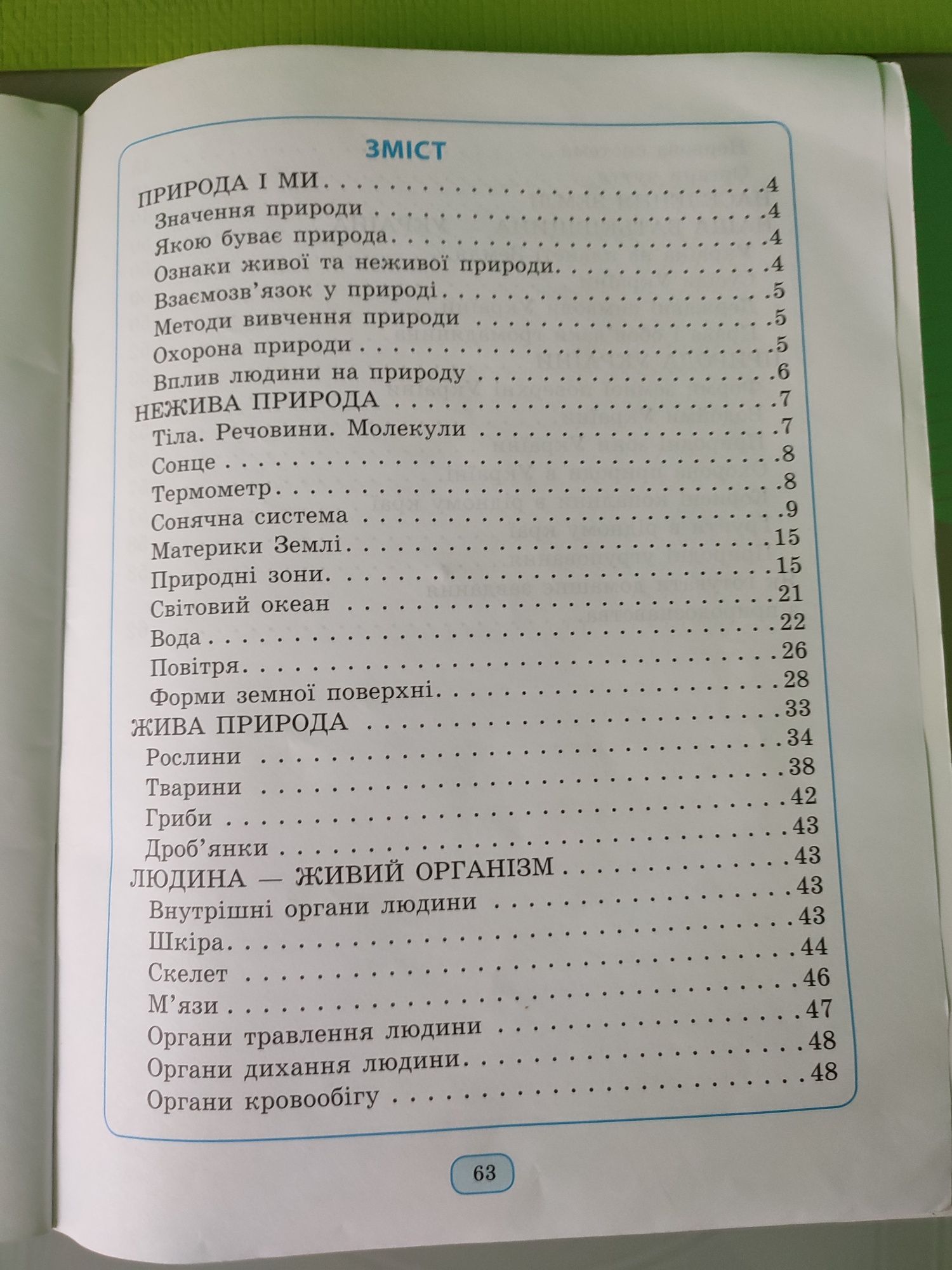 Природознавство в таблицях та схемах для учнів початкових класів