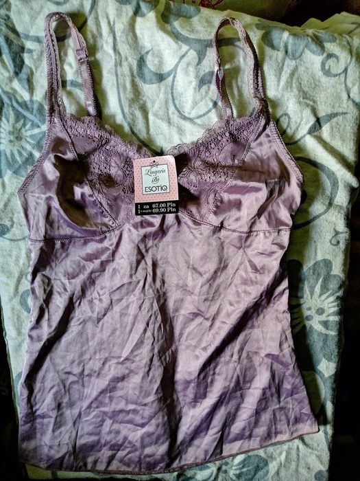 ESOTIQ top koszulka bluzeczka z koronką, Nowa z metką. Xs S
