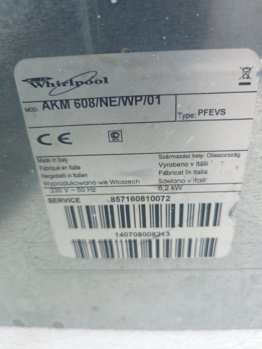 Piekarnik elektryczny Whirlpool AKP 335/01 + płyta indukcyjna AKM 608