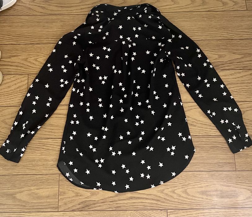 Koszula ciążowa H&M Mama w gwiazdki szyfonowa czarna XS