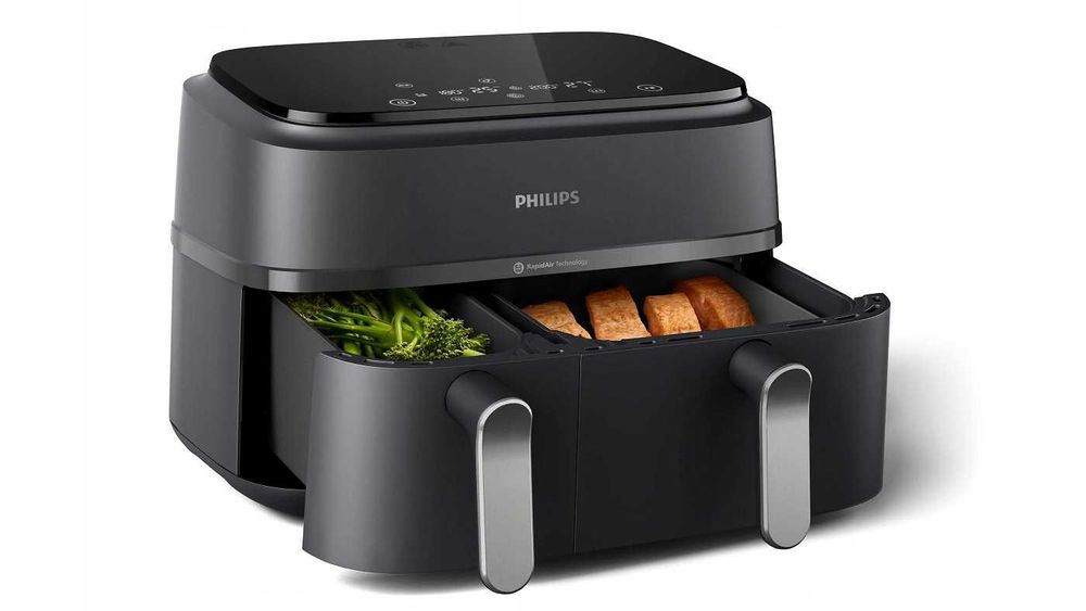 frytkownica beztłuszczowa philips airfryer ovi dual na351/00 2750w 9l
