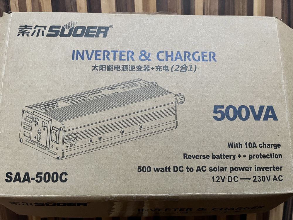 Інвертор 12V 220V 500W чистий синус