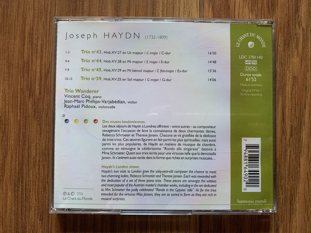 Joseph Haydn - Trio Wanderer - Complete Piano Trios - cd