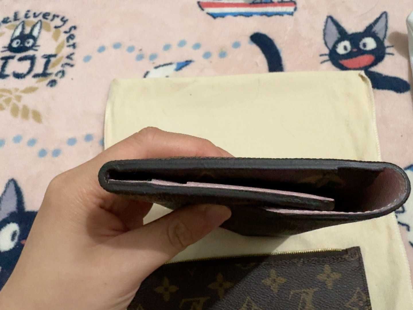 Nowe LV Louis Vuitton długi portfel Różowy przycisk