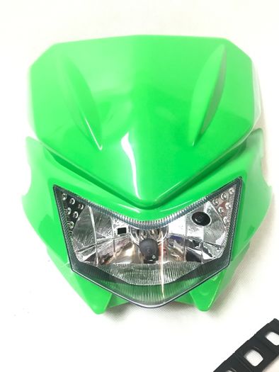 Reflektor Lampa Przednia Przód Enduro Cross Zielona Kawasaki KX KXF