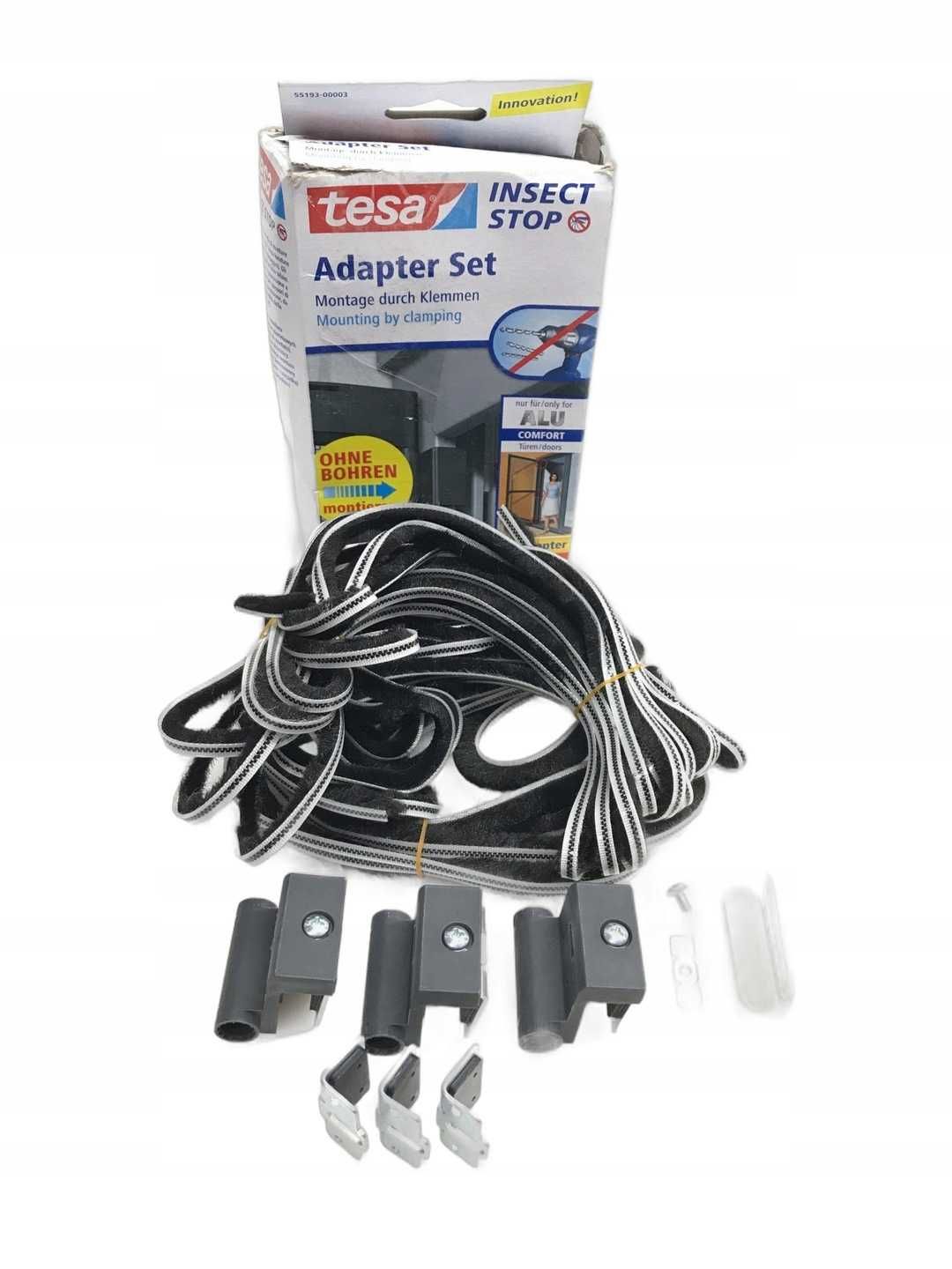 TESA ALU Adapter do moskitier ramkowych aluminiowych do drzwi czarny