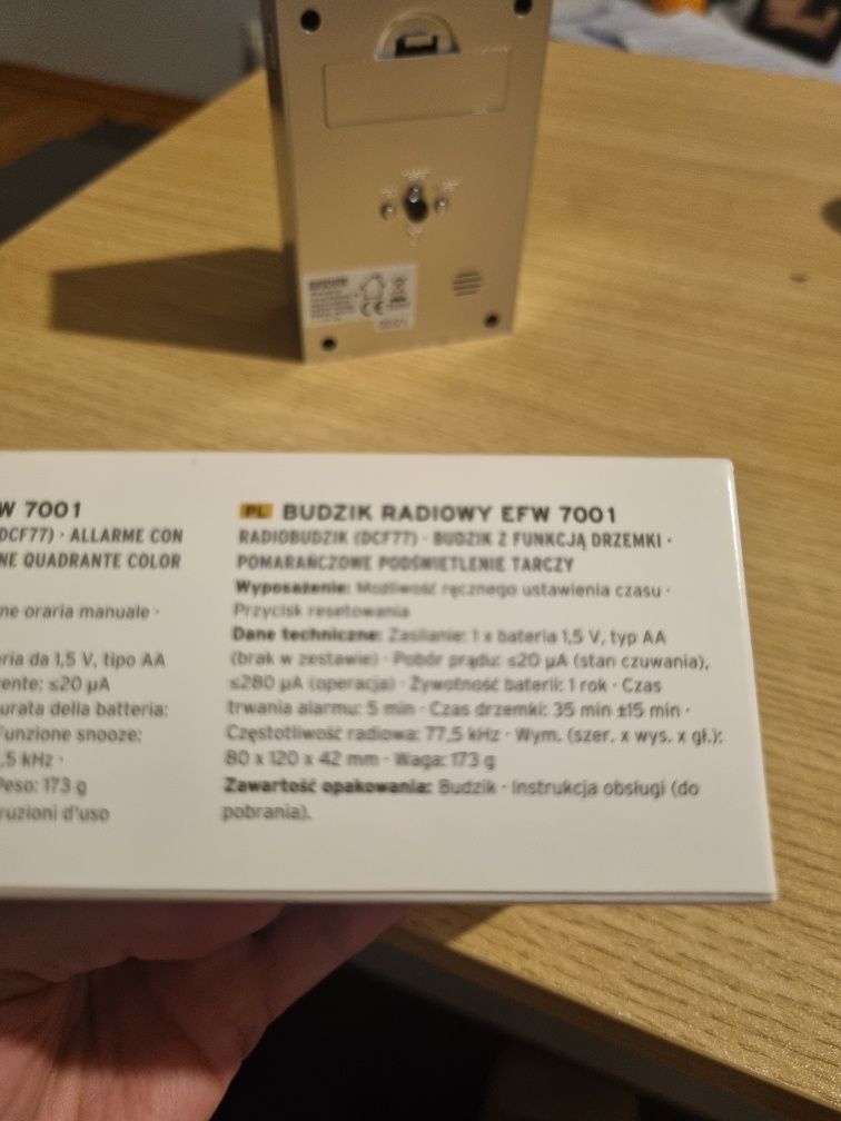 Budzik zegar sterowany radiowo DCF