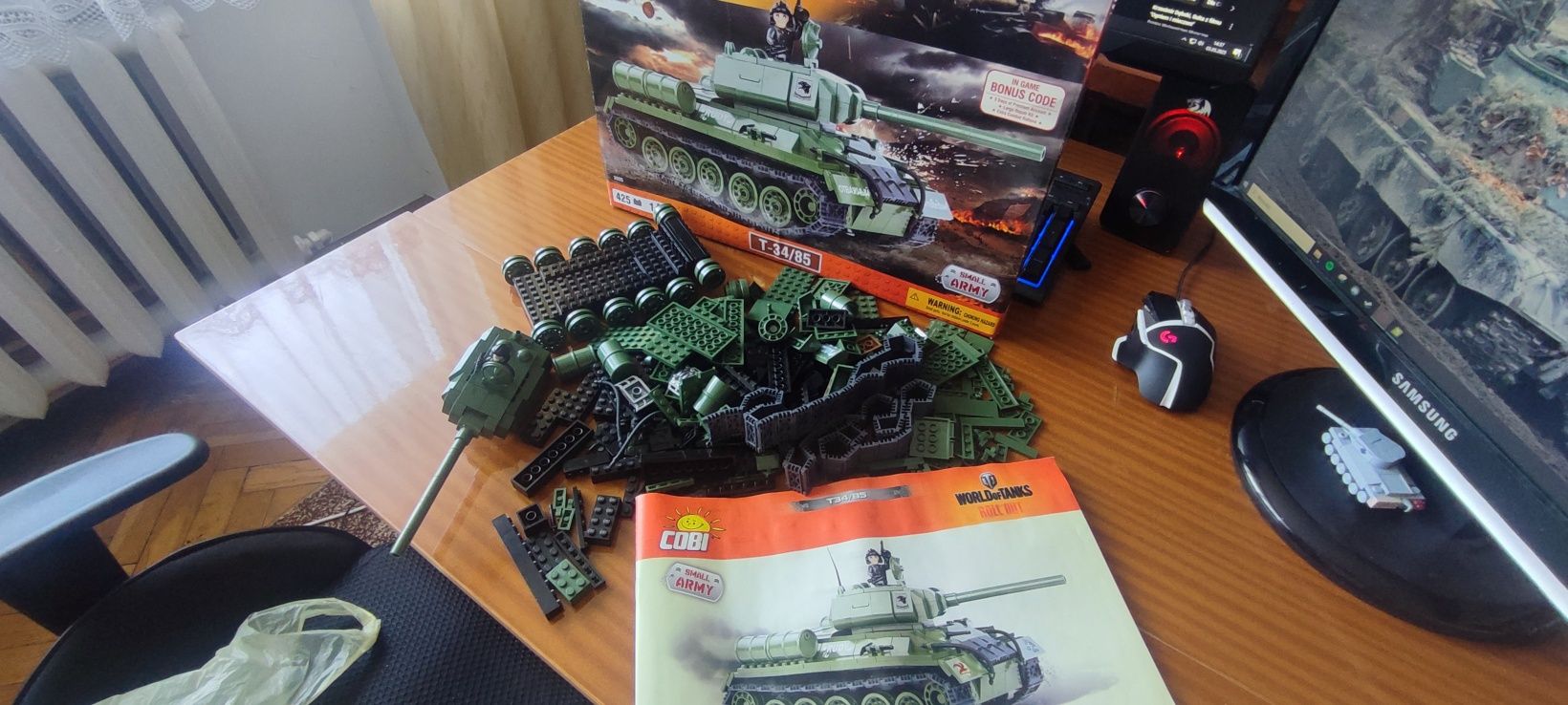 COBI 3005 T-34/85 WoT NIEKOMPLETNY +pudełko i instrukcja