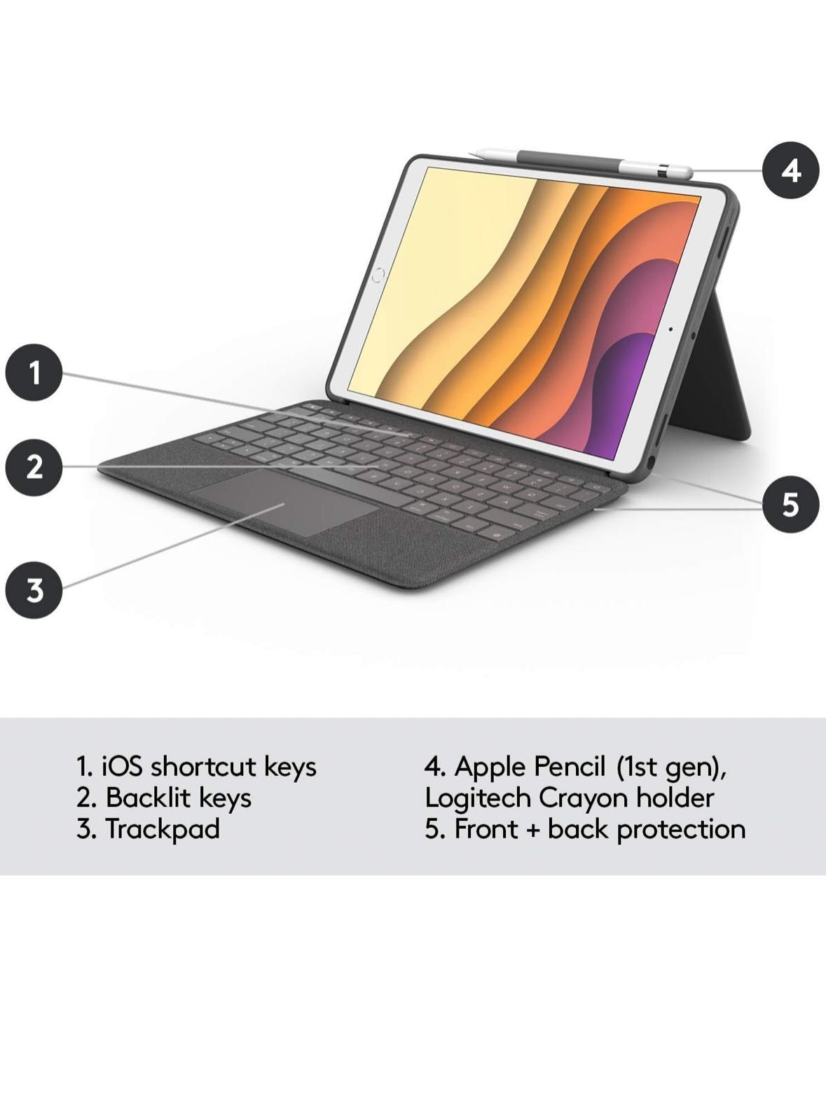 Logitech Combo Touch for iPad Air (3rd generation) and iPad Pro 10.5
