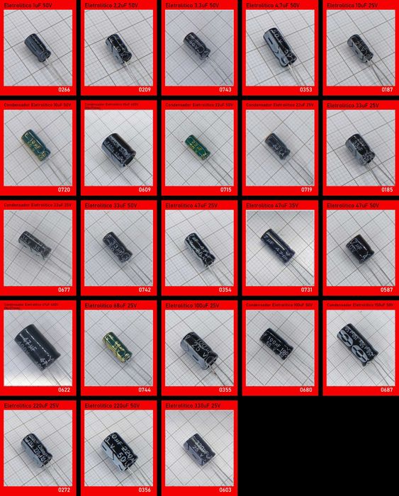 Condensadores Ceramica/Eletroliticos/Poli