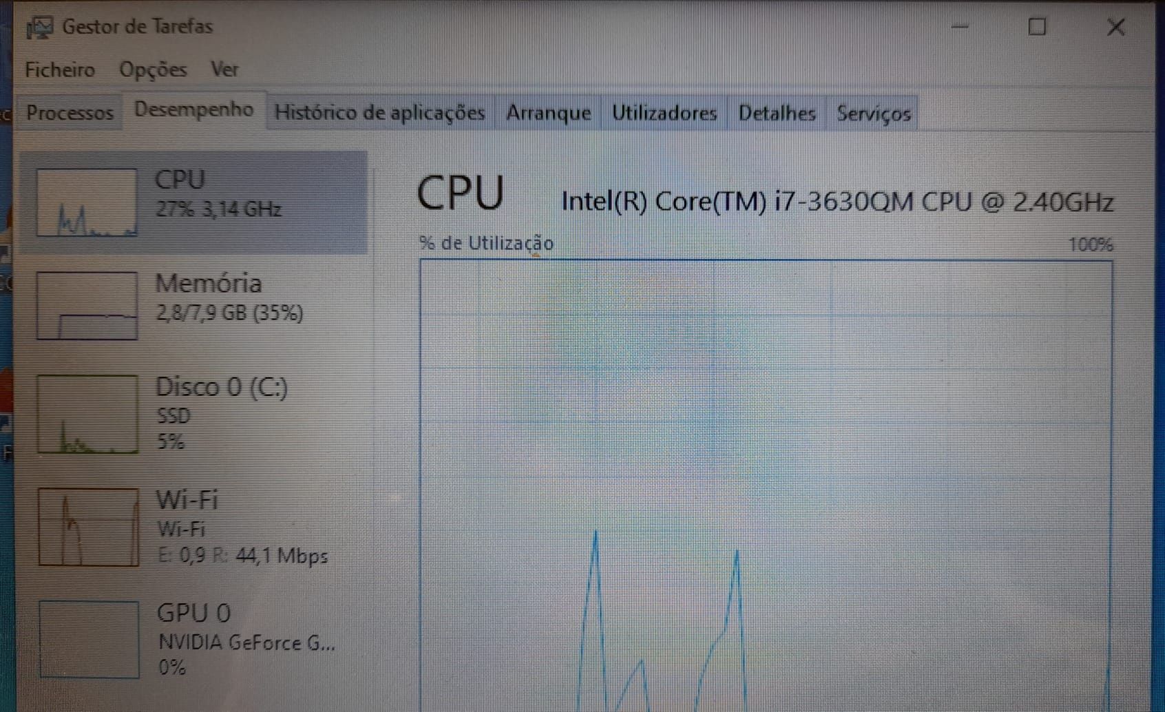 HP i7 portátil usado