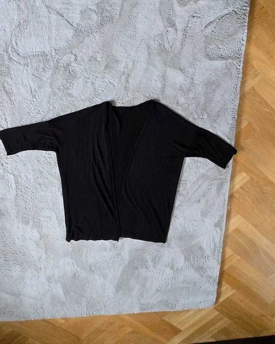 Kardigan sweter czarny wiskoza Bialcon