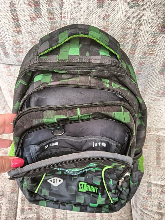 Plecak ST.Right z padem, czarno zielony klasa 1-3