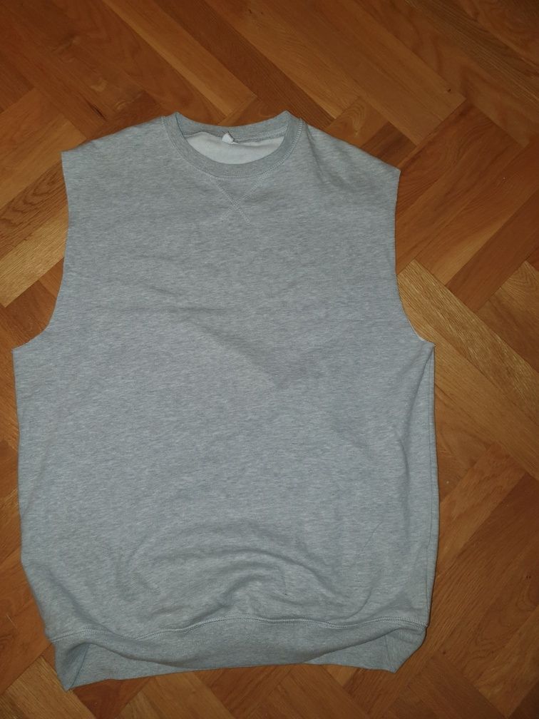 Bezrękawnik dresowy oversize jasnoszary H&M, XS jak nowy