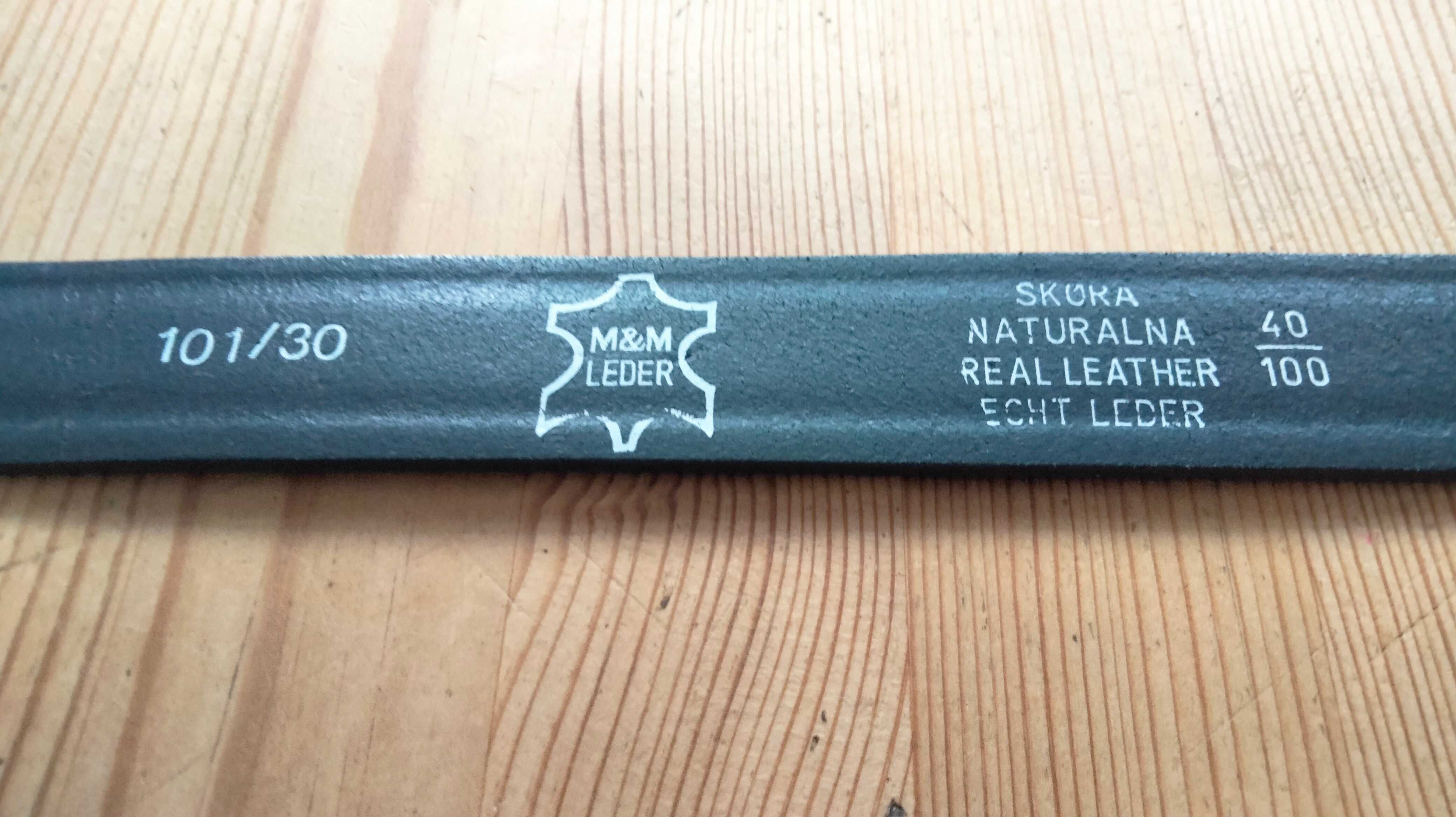 Pasek męski długości 105 cm szer. 2,9 cm kolor czarny skóra naturalna