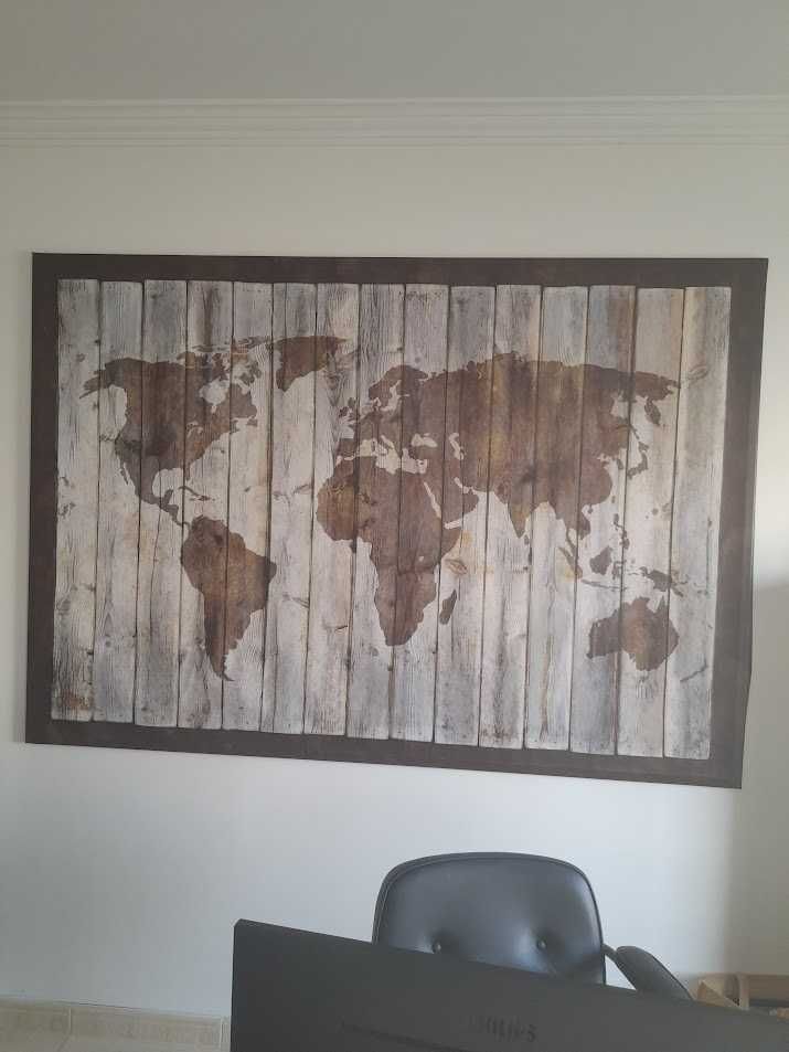 Tela 140X200 Mapa Mundo